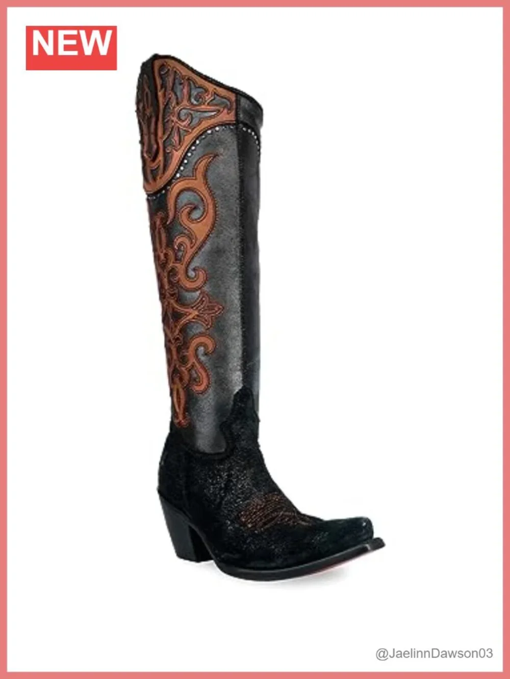 Corral Cowhide Leather Over-The-Knee Western Boots Zip Up